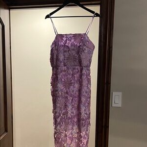 SHEIN Purple Floral Midi Dress. Beautiful. Never worn . Bought for my sons wedd